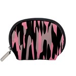 Pink and Black Camouflage abstract Accessory Pouches (Small) 