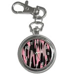 pink and black camouflage abstract Key Chain Watches