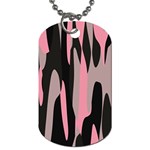 pink and black camouflage abstract Dog Tag (One Side)