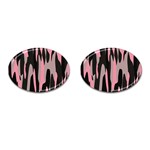 pink and black camouflage abstract Cufflinks (Oval)