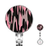 pink and black camouflage abstract Stainless Steel Nurses Watch
