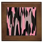 pink and black camouflage abstract 2 Framed Tiles