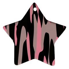 Pink And Black Camouflage Abstract 2 Ornament (star)  by TRENDYcouture