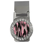 pink and black camouflage abstract 2 Money Clips (CZ) 