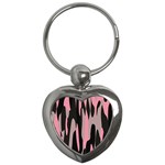 pink and black camouflage abstract 2 Key Chains (Heart) 