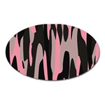 pink and black camouflage abstract 2 Oval Magnet
