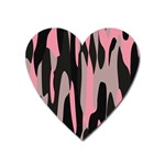 pink and black camouflage abstract 2 Heart Magnet