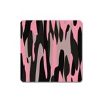 pink and black camouflage abstract 2 Square Magnet