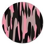 pink and black camouflage abstract 2 Magnet 5  (Round)