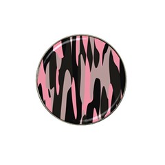 Pink And Black Camouflage Abstract 2 Hat Clip Ball Marker