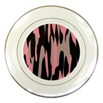 pink and black camouflage abstract 2 Porcelain Plates