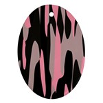 pink and black camouflage abstract 2 Oval Ornament (Two Sides)
