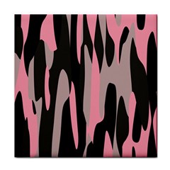 Pink And Black Camouflage Abstract 2 Face Towel by TRENDYcouture