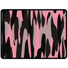 Pink And Black Camouflage Abstract 2 Double Sided Fleece Blanket (large)  by TRENDYcouture