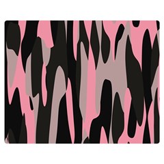 Pink And Black Camouflage Abstract 2 Double Sided Flano Blanket (medium)  by TRENDYcouture