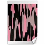 Pink and Black Camouflage 2 Canvas 12  x 18  