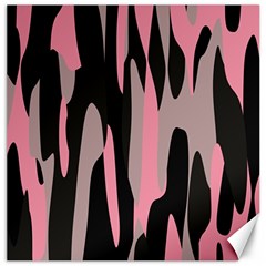Pink And Black Camouflage 2 Canvas 16  X 16  