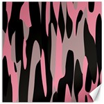 Pink and Black Camouflage 2 Canvas 16  x 16  