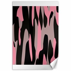 Pink And Black Camouflage 2 Canvas 24  X 36 