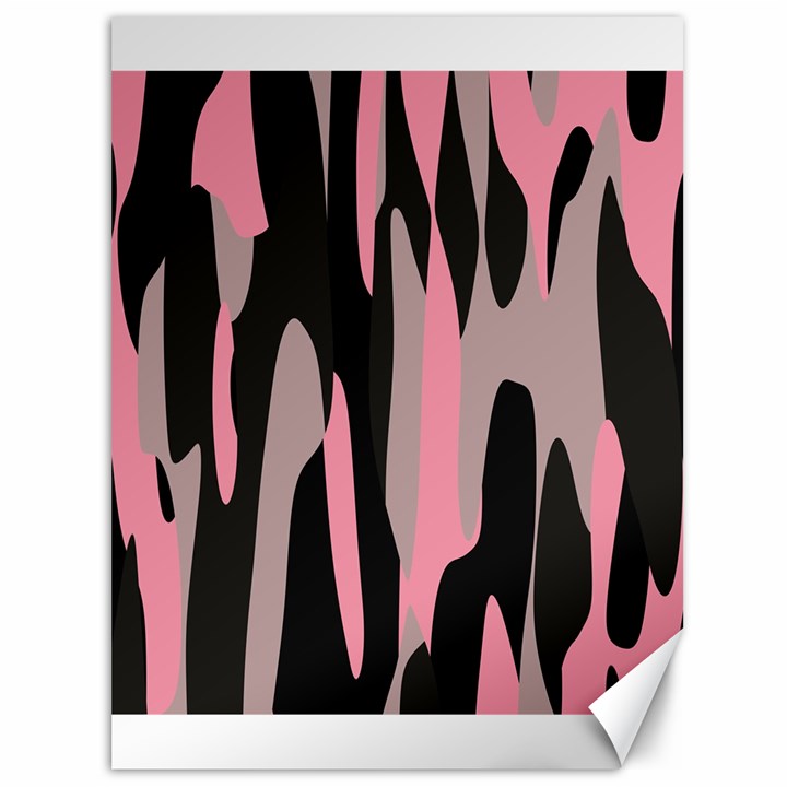 Pink and Black Camouflage 2 Canvas 36  x 48  