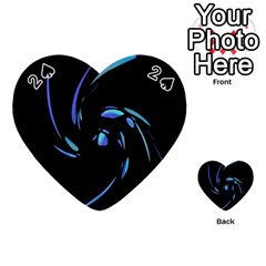 Blue Twist Playing Cards 54 (heart)  by Valentinaart