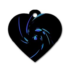 Blue Twist Dog Tag Heart (two Sides) by Valentinaart