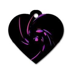 Purple Twist Dog Tag Heart (two Sides) by Valentinaart