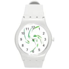 Green Twist Round Plastic Sport Watch (m) by Valentinaart