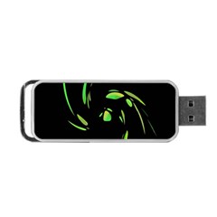 Green Twist Portable Usb Flash (two Sides) by Valentinaart