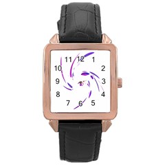 Purple Twist Rose Gold Leather Watch  by Valentinaart