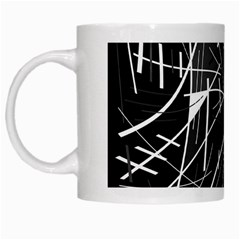 Gray Abstraction White Mugs by Valentinaart