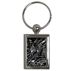 Gray Abstraction Key Chains (rectangle)  by Valentinaart