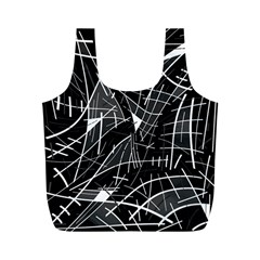 Gray Abstraction Full Print Recycle Bags (m)  by Valentinaart