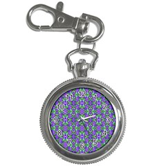 Pretty Purple Flowers Pattern Key Chain Watches by BrightVibesDesign