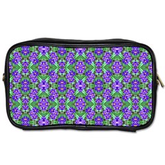 Pretty Purple Flowers Pattern Toiletries Bags 2-side by BrightVibesDesign