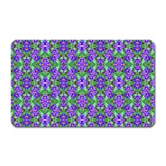 Pretty Purple Flowers Pattern Magnet (rectangular) by BrightVibesDesign