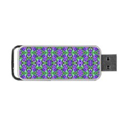 Pretty Purple Flowers Pattern Portable Usb Flash (two Sides)