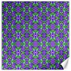 Pretty Purple Flowers Pattern Canvas 20  X 20   by BrightVibesDesign