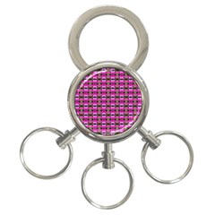 Pretty Pink Flower Pattern 3-ring Key Chains by BrightVibesDesign