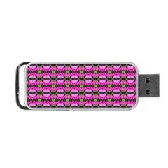 Pretty Pink Flower Pattern Portable Usb Flash (two Sides) by BrightVibesDesign