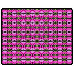 Pretty Pink Flower Pattern Double Sided Fleece Blanket (medium)  by BrightVibesDesign