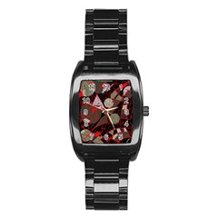 Artistic Abstraction Stainless Steel Barrel Watch by Valentinaart