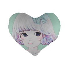 Spring Mint! Standard 16  Premium Heart Shape Cushions