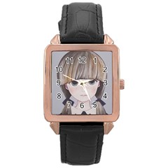 Strawberry Things  Rose Gold Leather Watch  by kaoruhasegawa