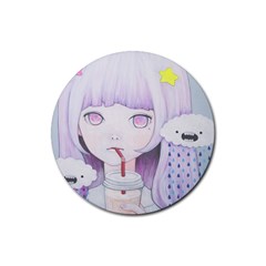 My Little Cloud 2 Rubber Round Coaster (4 Pack)  by kaoruhasegawa