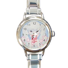 Gamegirl Girl Play With Star Round Italian Charm Watch