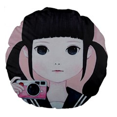 Smile Camare Large 18  Premium Round Cushions by kaoruhasegawa