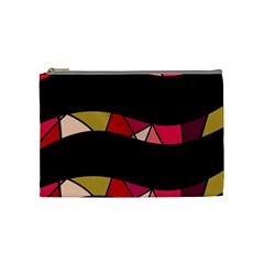 Abstract Waves Cosmetic Bag (medium)  by Valentinaart