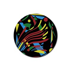 Optimistic Abstraction Rubber Round Coaster (4 Pack)  by Valentinaart