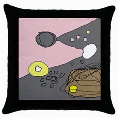 Decorative Abstraction Throw Pillow Case (black) by Valentinaart